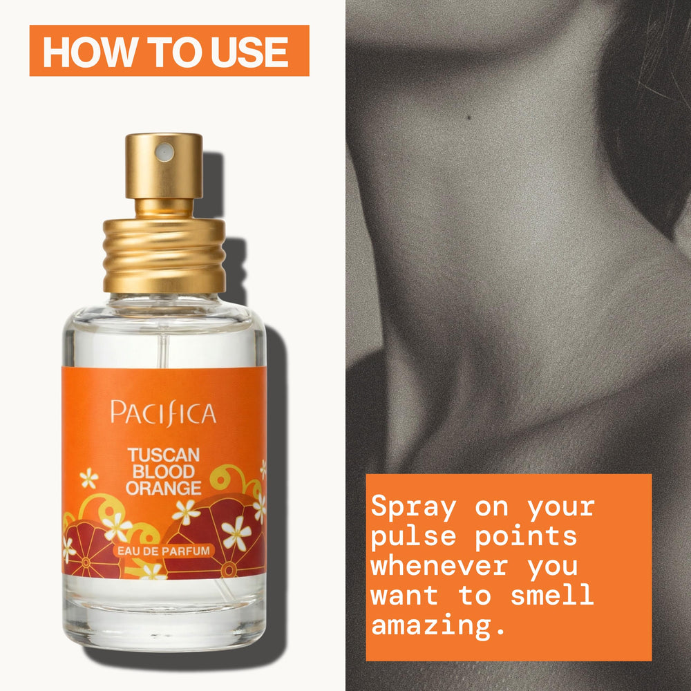 Pacifica perfume held in hand showing travel-friendly convenience benefit