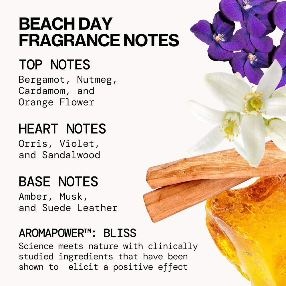 Pacific Island Vanilla bottle label close-up conveying cozy scent appeal