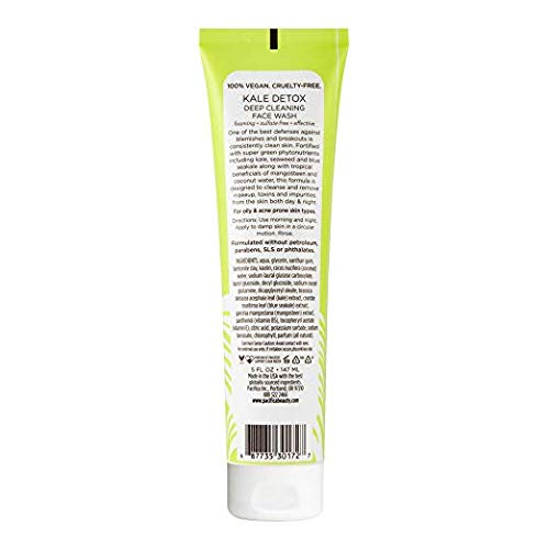 Pacifica Kale Detox texture close-up with foam, shows gentle lathering benefit