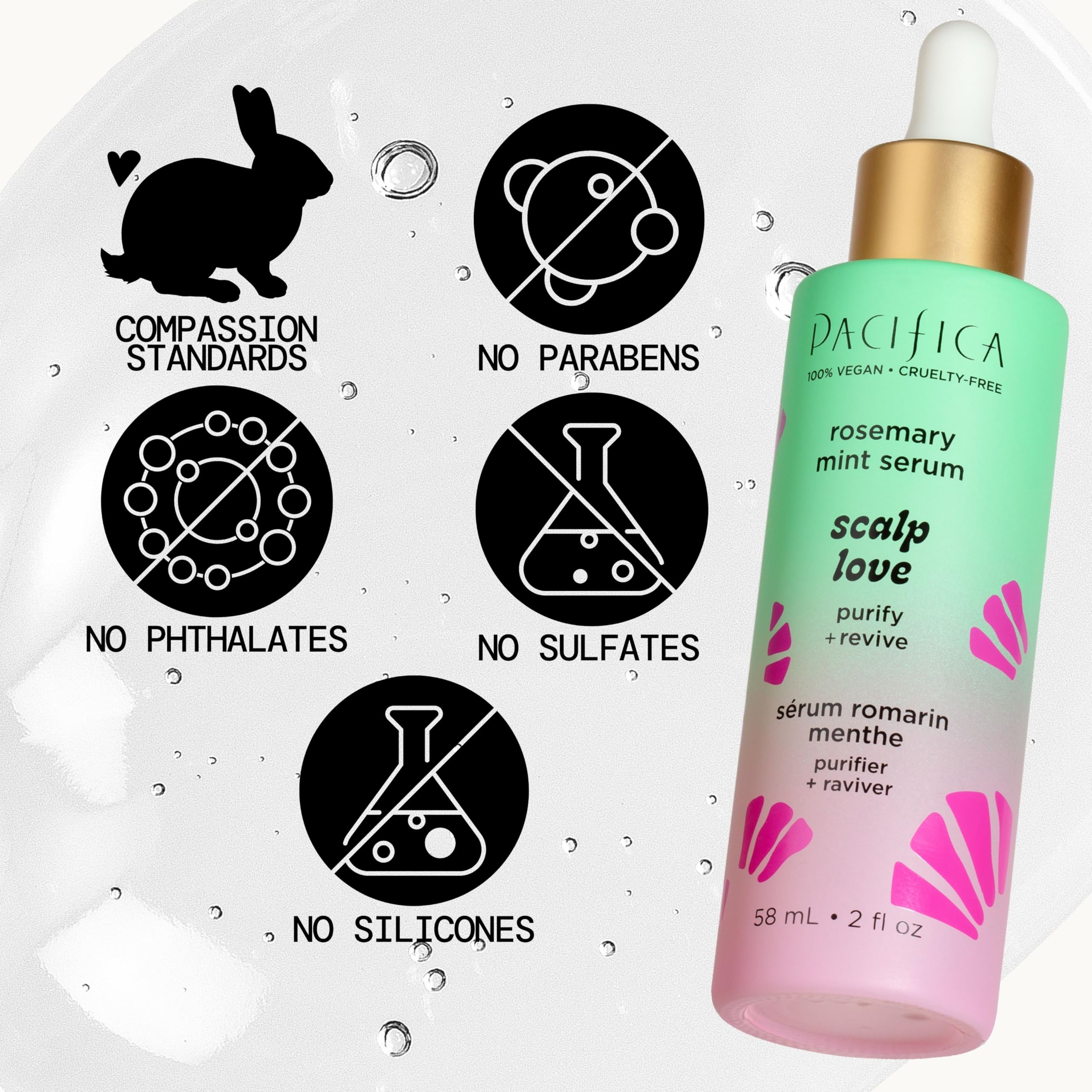 Pacifica product label showing witch hazel and key botanicals for clarifying benefits
