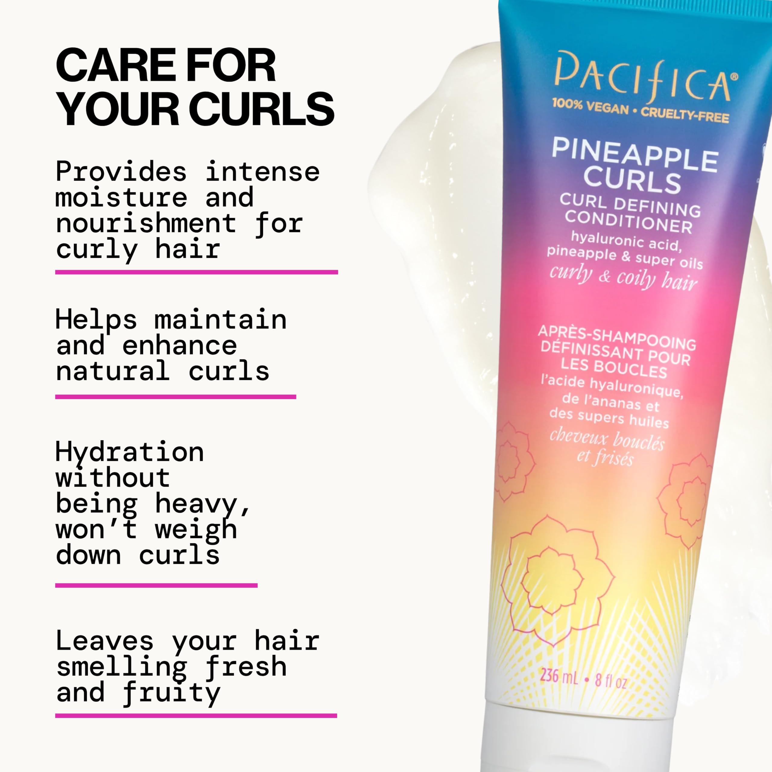 Pacifica size scale with hand to illustrate bottle volume and travel-friendliness