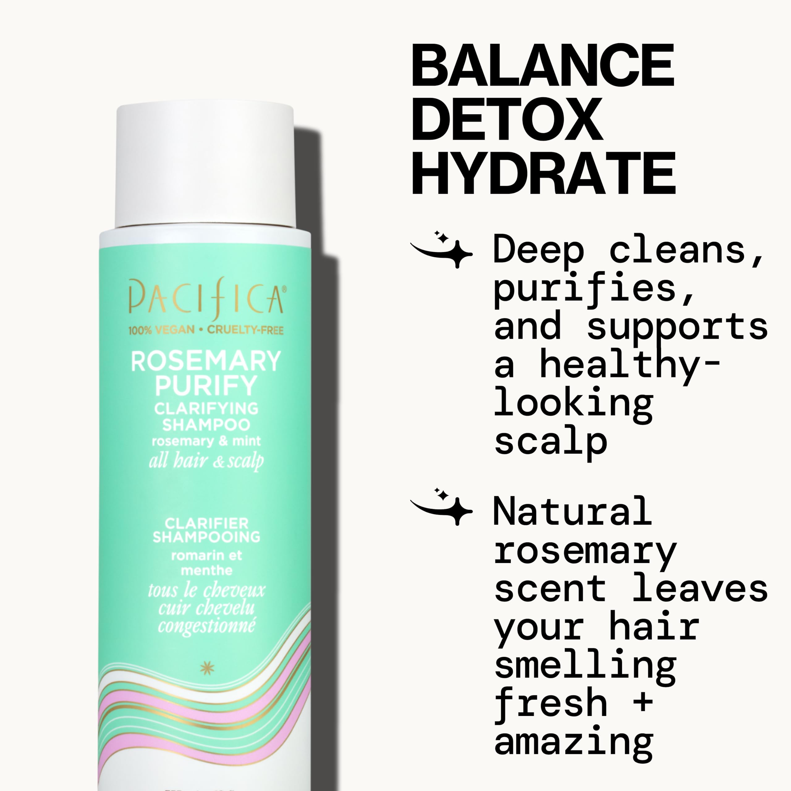 Pacifica shampoo lather texture illustrating thorough cleansing action