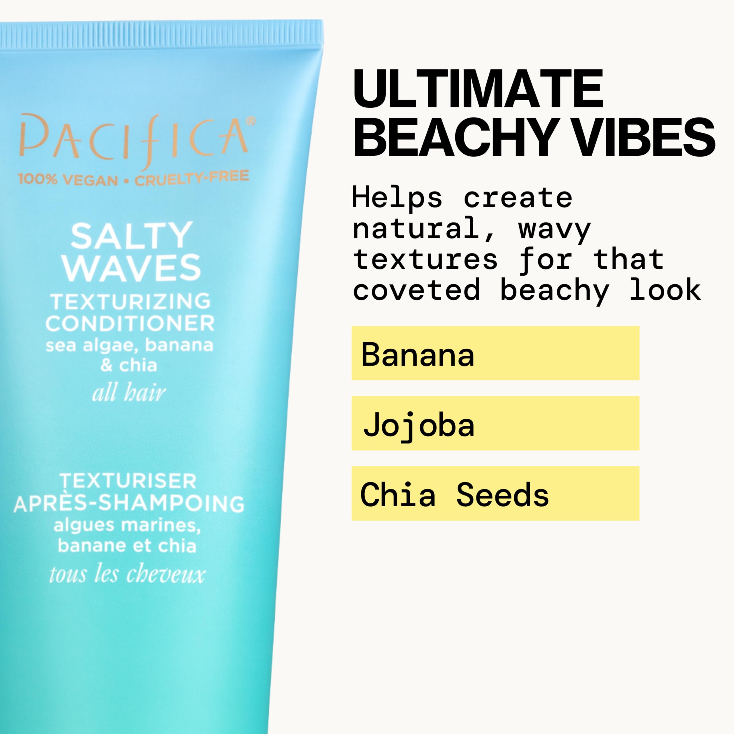 Pacifica shampoo dispensed to show light texture and gentle cleansing