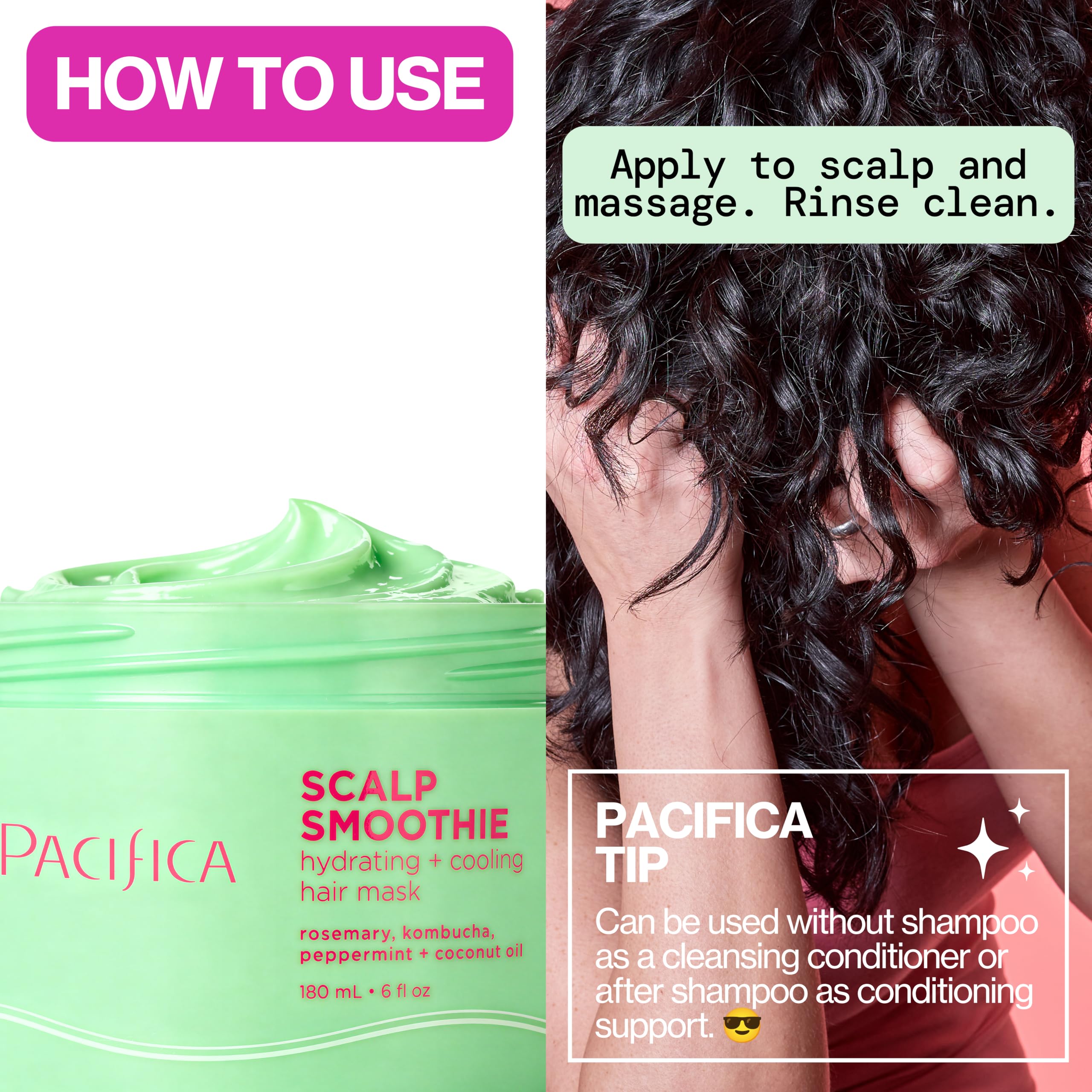 Pacifica Scalp Smoothie before and after hair softness comparison