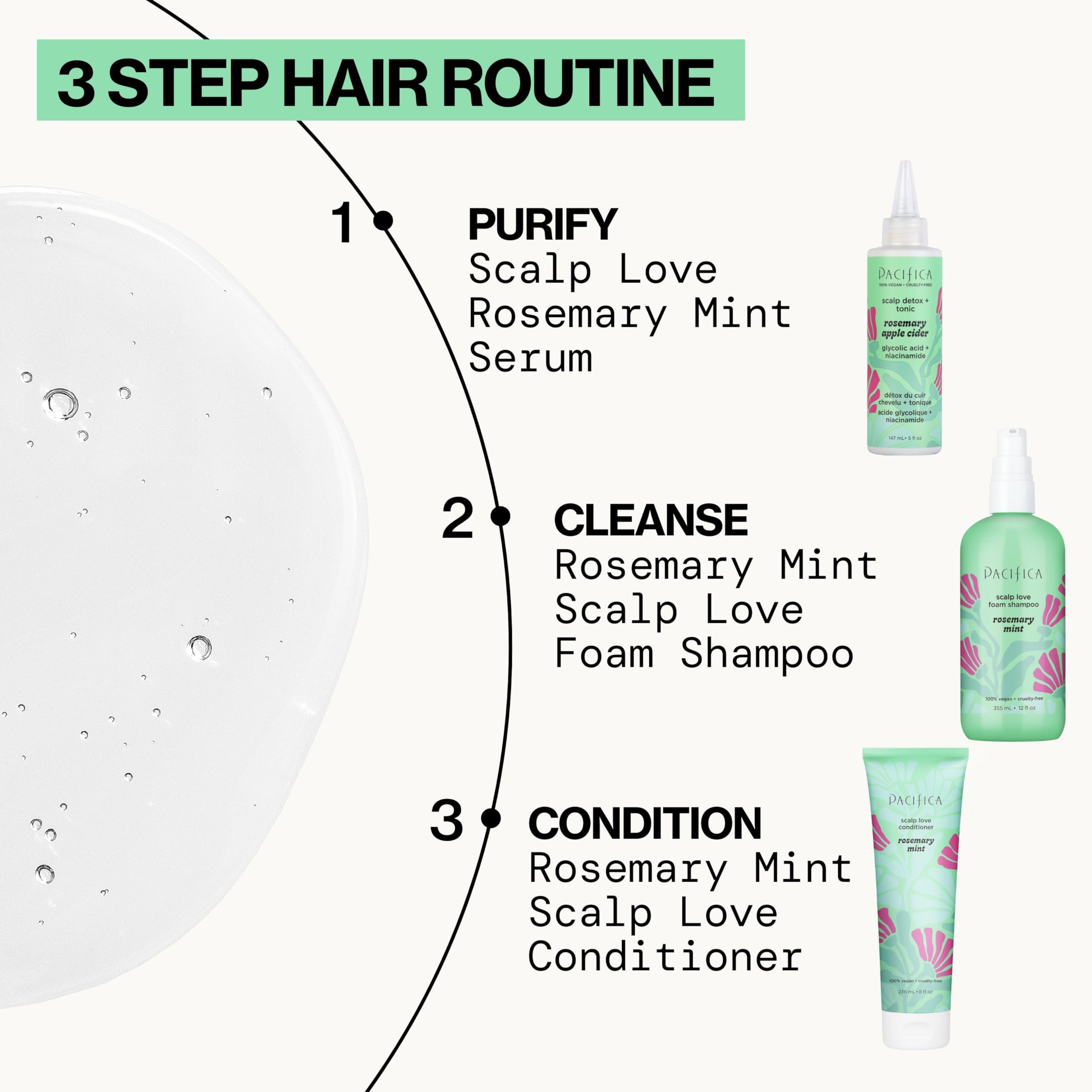 Using Pacifica scrub in shower setting demonstrating cleansing routine and revitalizing feel