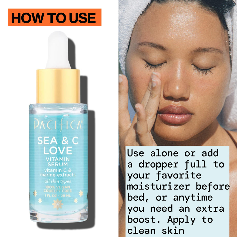 Pacifica serum on a desk with sunscreen showing daytime protection pairing