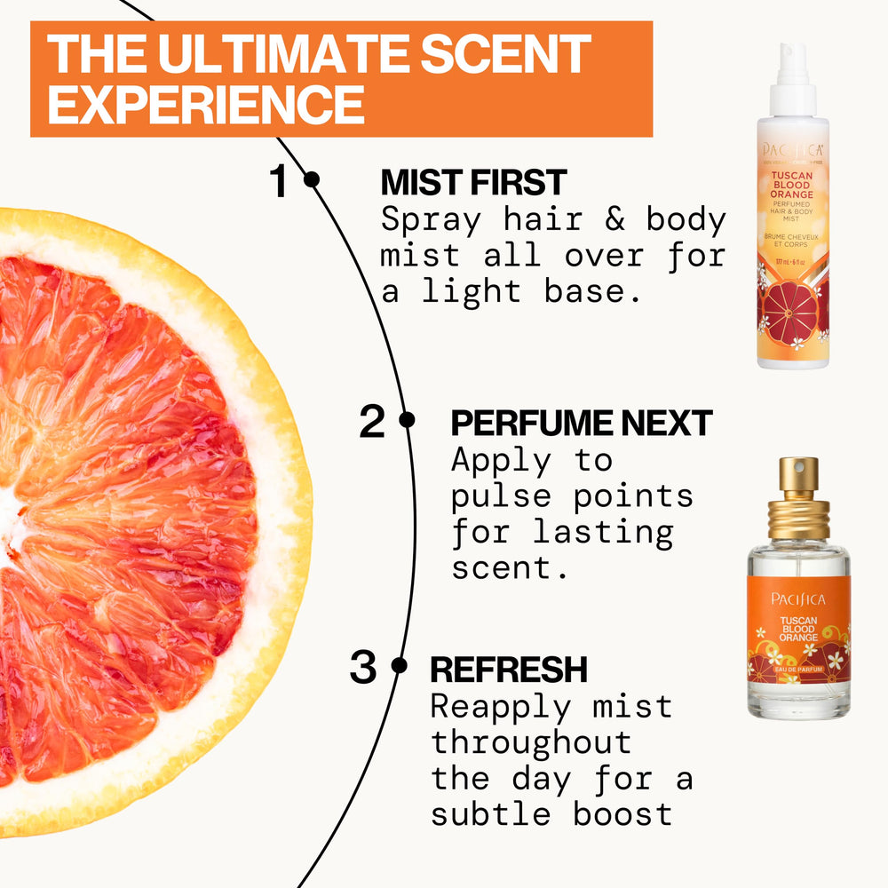 Pacifica citrus oil textures illustrating natural ingredient authenticity benefit