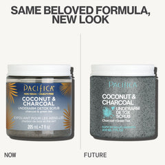 Close-up of charcoal particles in Pacifica scrub highlighting deep-cleansing action