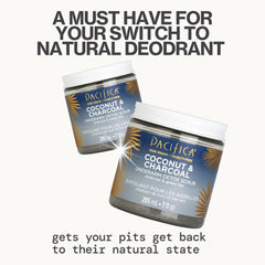Pacifica scrub open jar texture showing creamy coconut base and grit for gentle exfoliation