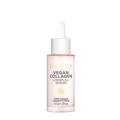 Pacifica bottle front view showing clean vegan collagen serum, promotes hydration