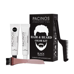 Pacinos front packaging showing black kit and included tools for easy grooming