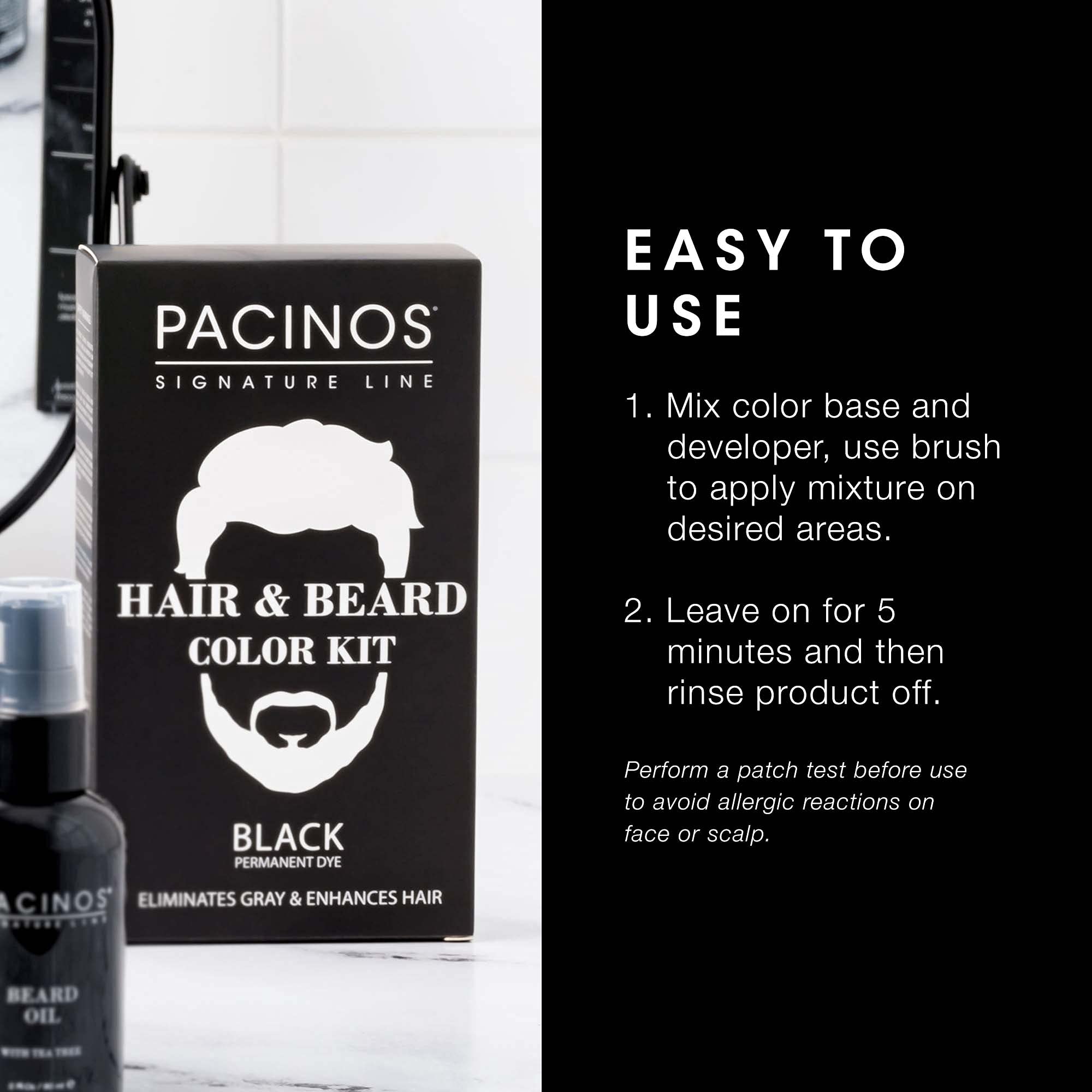 Pacinos hair application brush detail showing control for scalp and hairlines