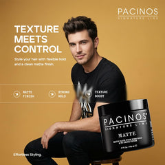 Pacinos open jar close-up displaying paste texture to show matte, workable consistency