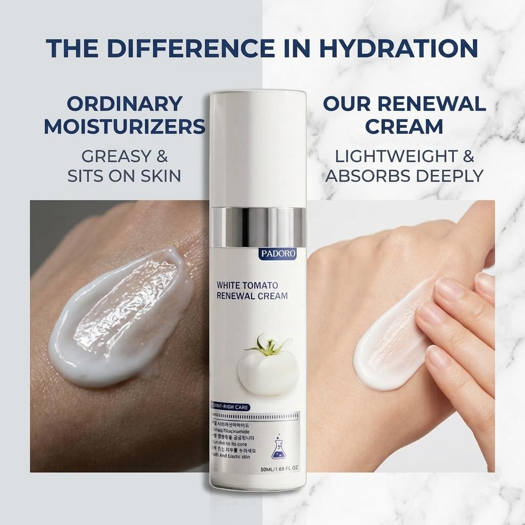 Padoro cream being applied on hand demonstrating smooth spreadability and moisturizing benefit