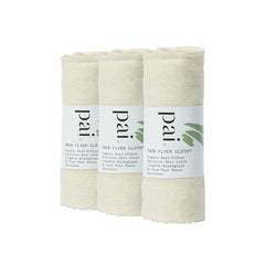 Pai Skincare folded Twin Flyer cloth showing both textures and eco packaging benefit