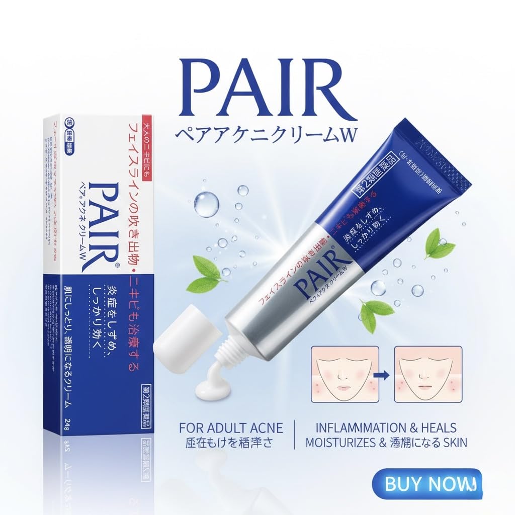 PAIR acne cream applied to cheek showing targeted spot treatment and reduced redness