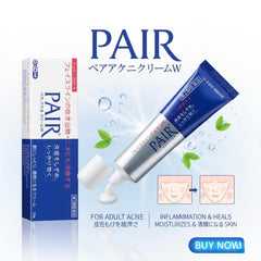 PAIR acne cream applied to cheek showing targeted spot treatment and reduced redness