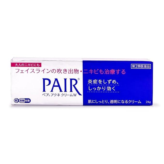PAIR acne cream ingredients label close-up highlighting Japanese formulated benefit