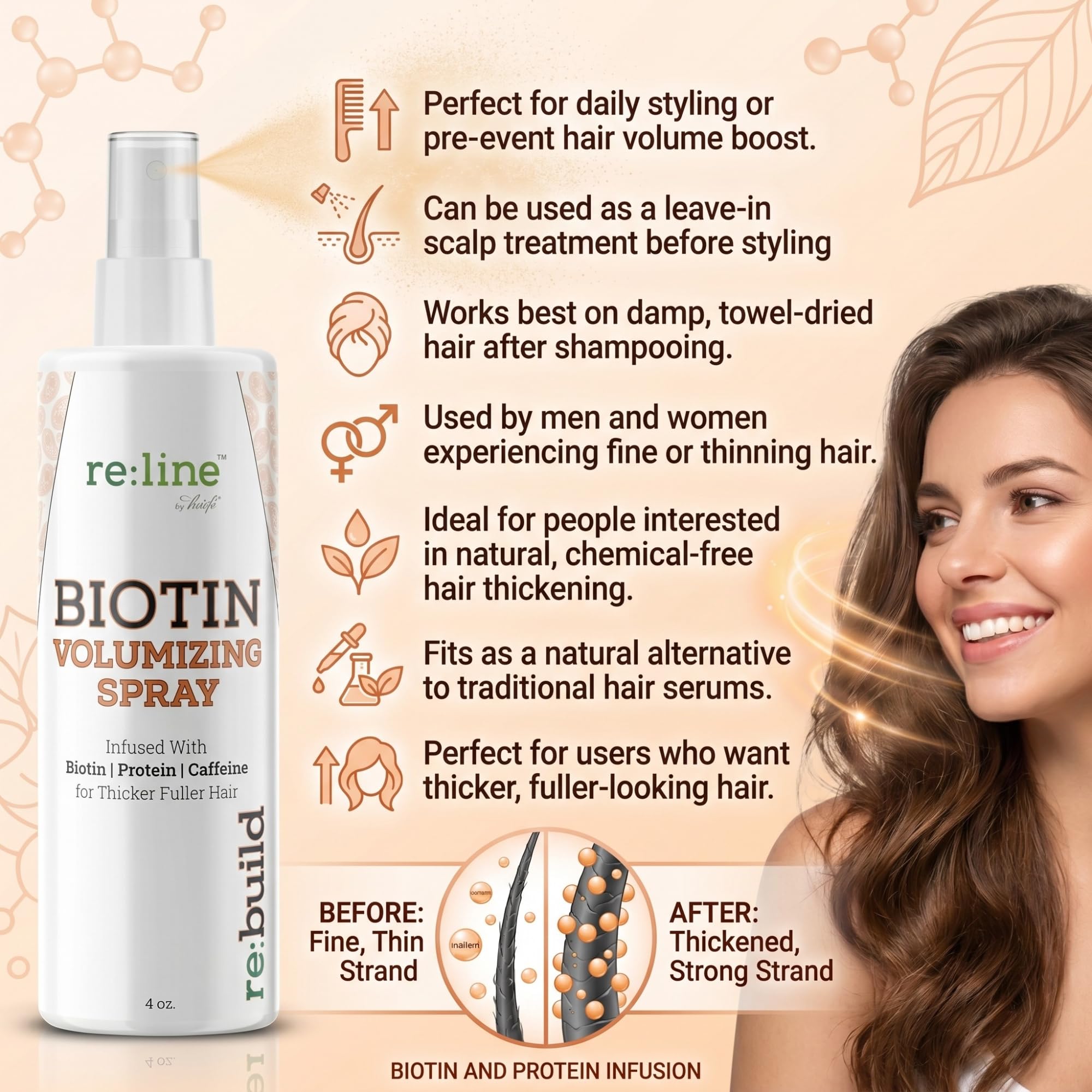 Paisle Botanics finished styled hair in lifestyle scene showing natural volume