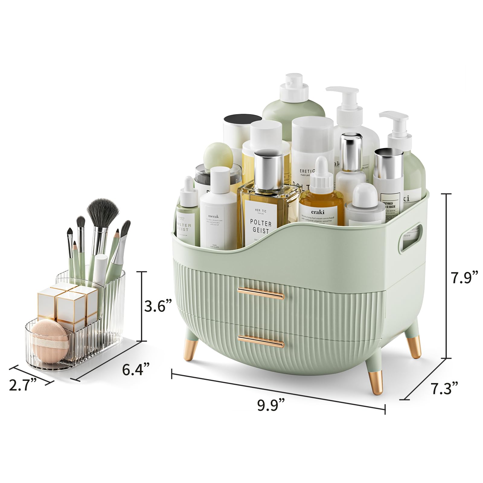 Pajiriona open drawer filled with palettes and lipsticks for tidy storage