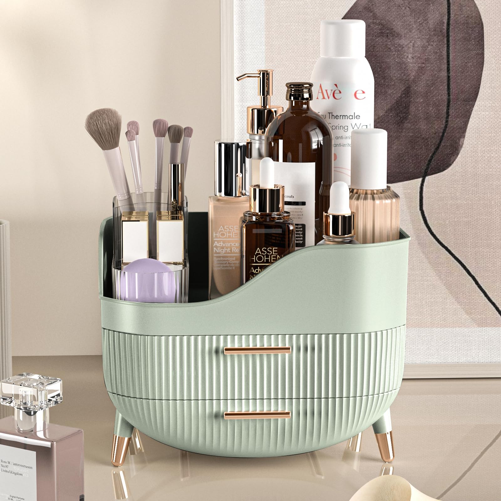 Pajiriona on bathroom counter in lifestyle scene improving countertop order