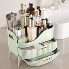 Pajiriona top compartment holding tall skincare bottles for easy access
