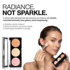 Close-up of palladio golden bronze pan showing warm glow for sculpting benefits