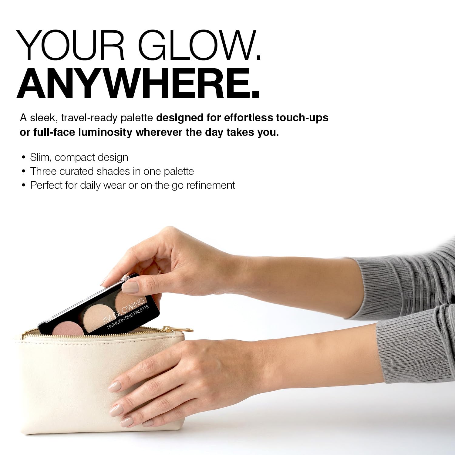 Palladio palette held in hand showing compact scale and travel-friendly convenience