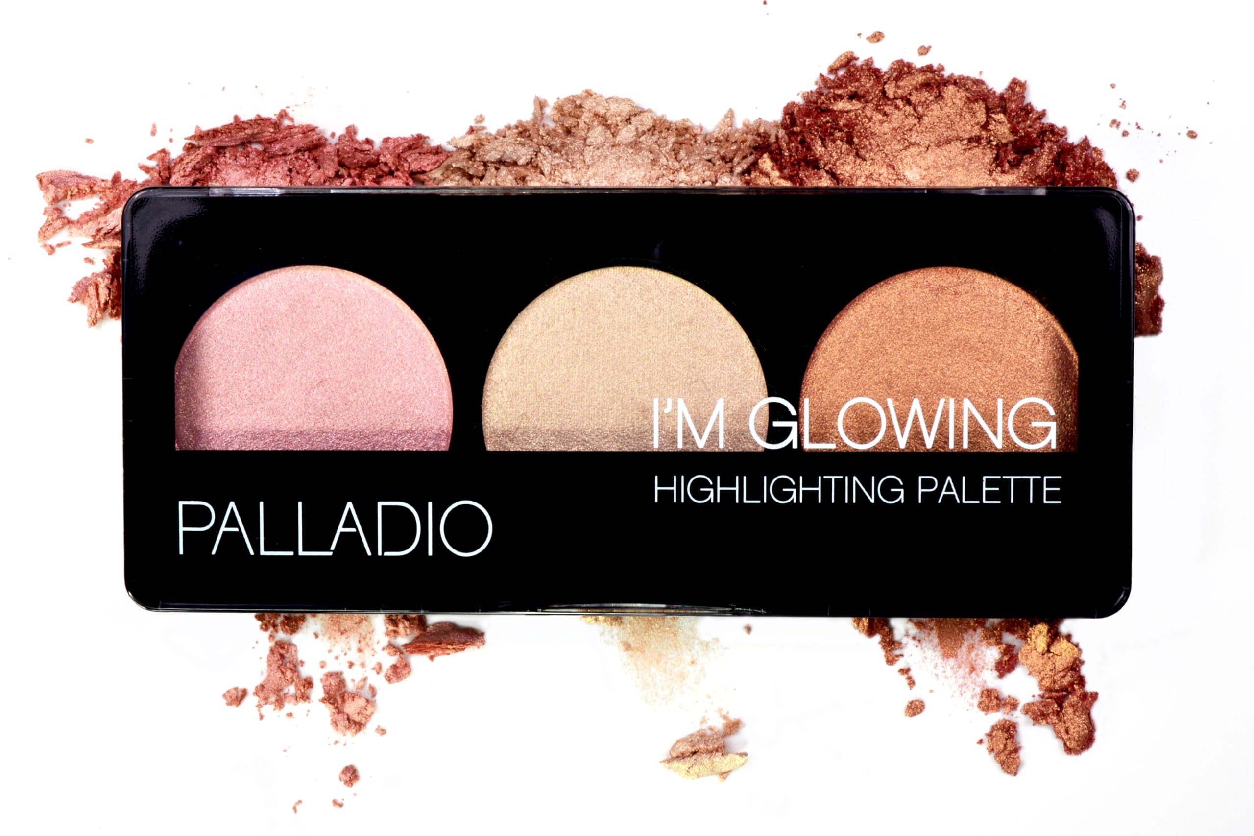 Model applying palladio highlight to cheekbone showing instant luminosity benefit