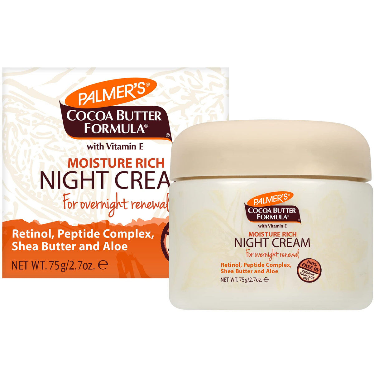 Palmer's jar front view showing label and size, ideal for nightly care