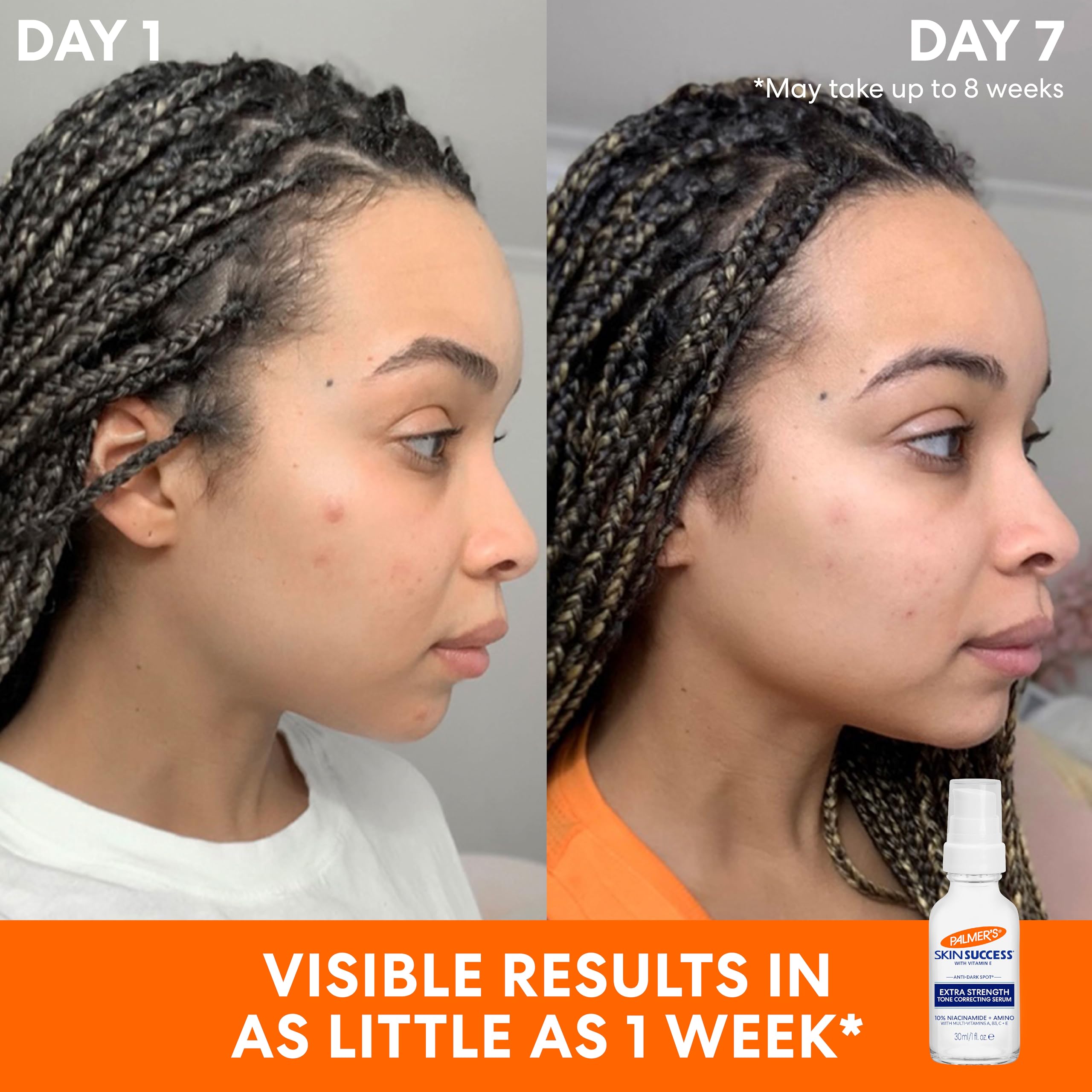 Palmer's serum texture droplet on skin for fast absorption benefit