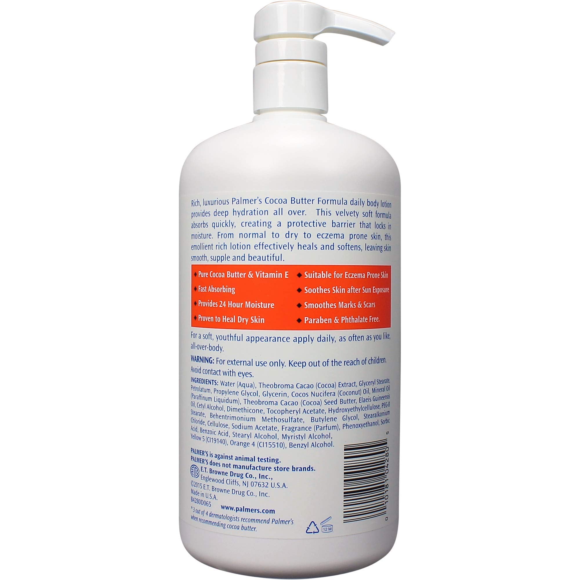 Close-up of Palmer's lotion texture highlighting rich, non-greasy moisturizing