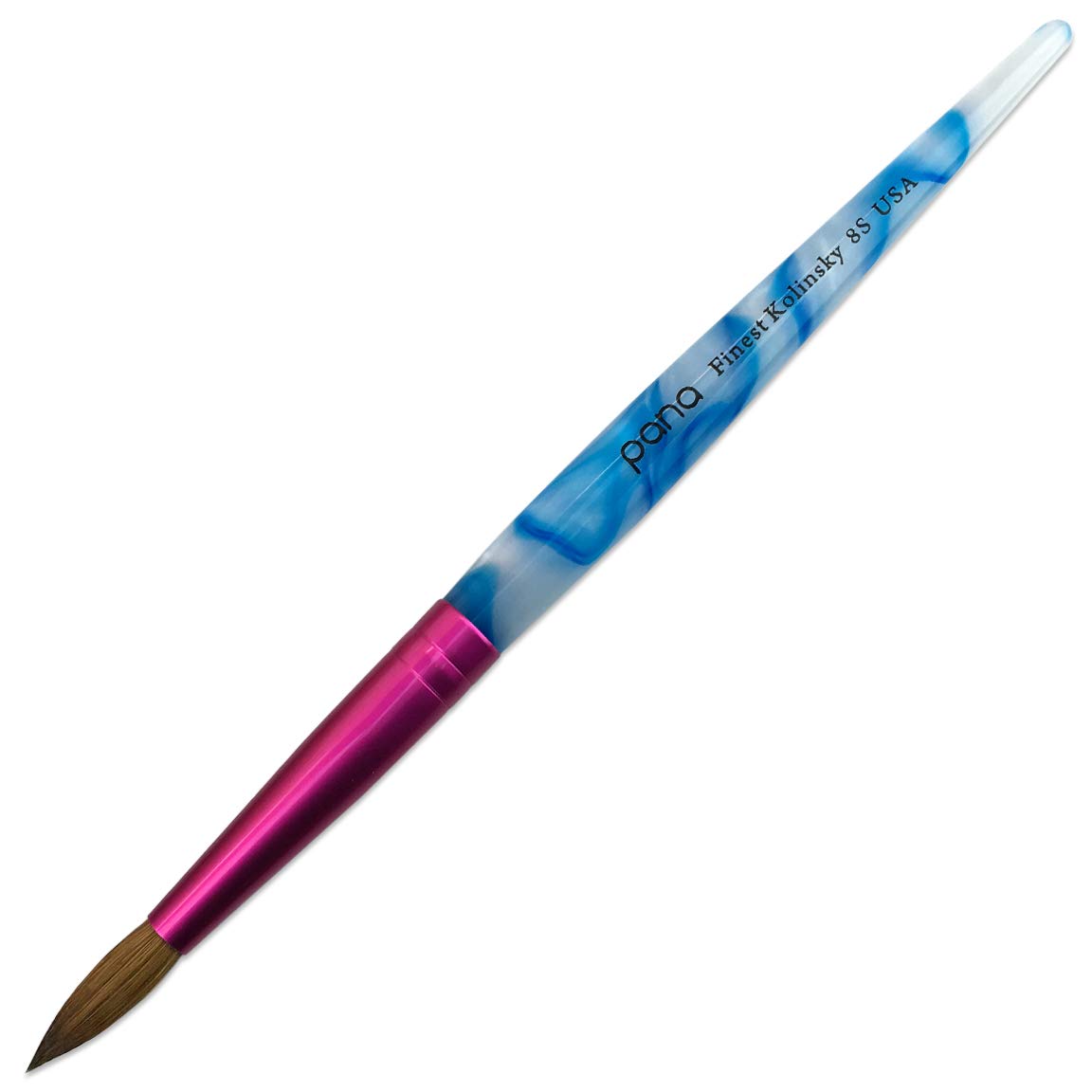 PANA front view showing the acrylic handle and overall brush for clear identification and style