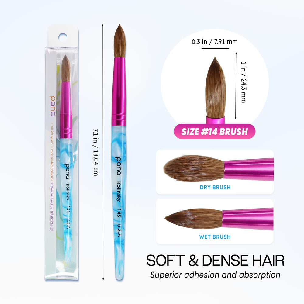 PANA brush pink metal ferrule close-up showing secure hair anchoring and durability