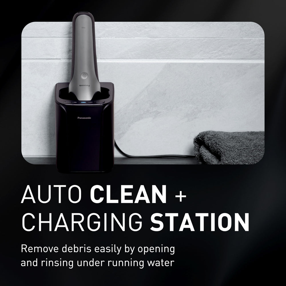 Panasonic charging cable and dock with ARC5 PRO showing battery readiness