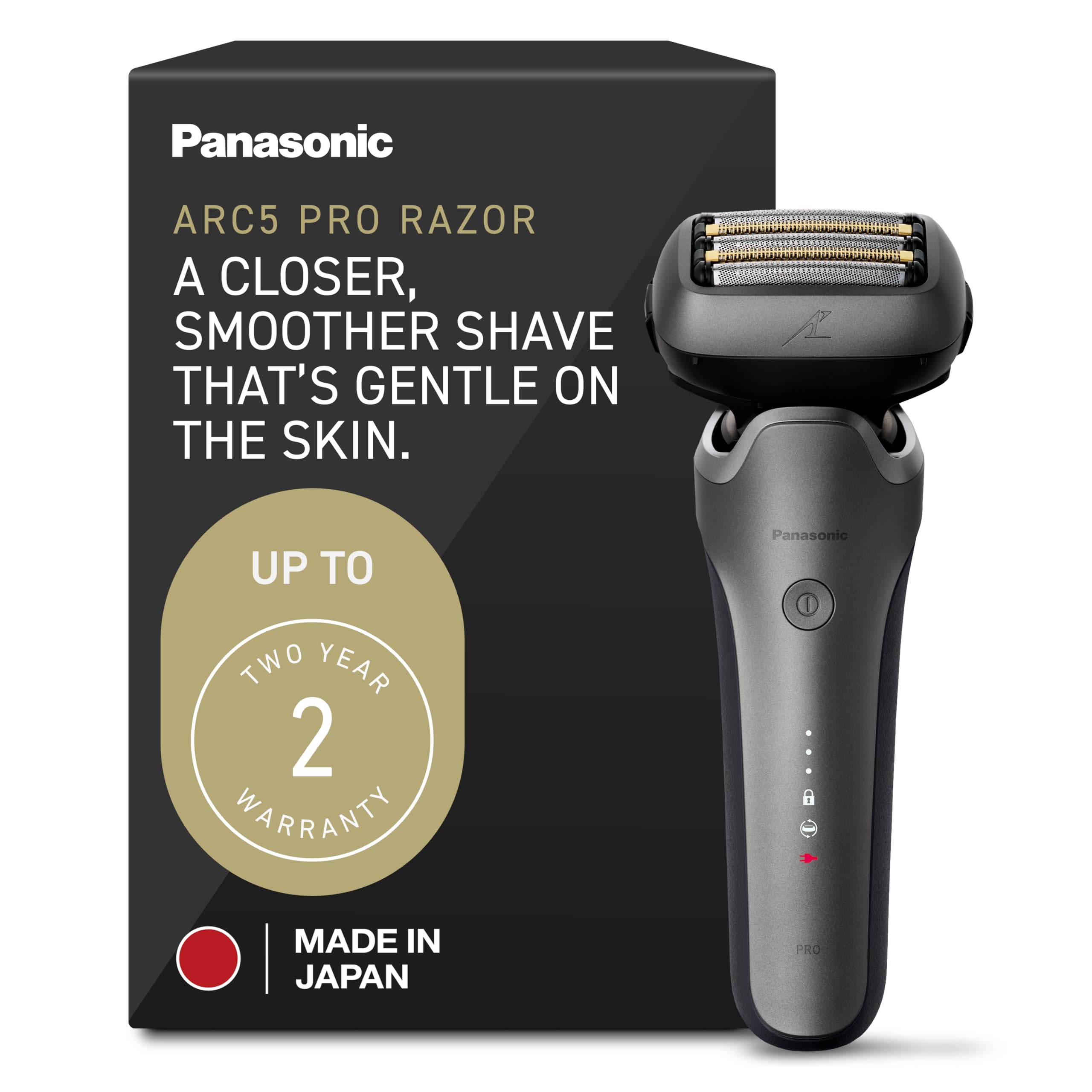 Panasonic ARC5 PRO front view showing ergonomic body and foil for comfortable grip