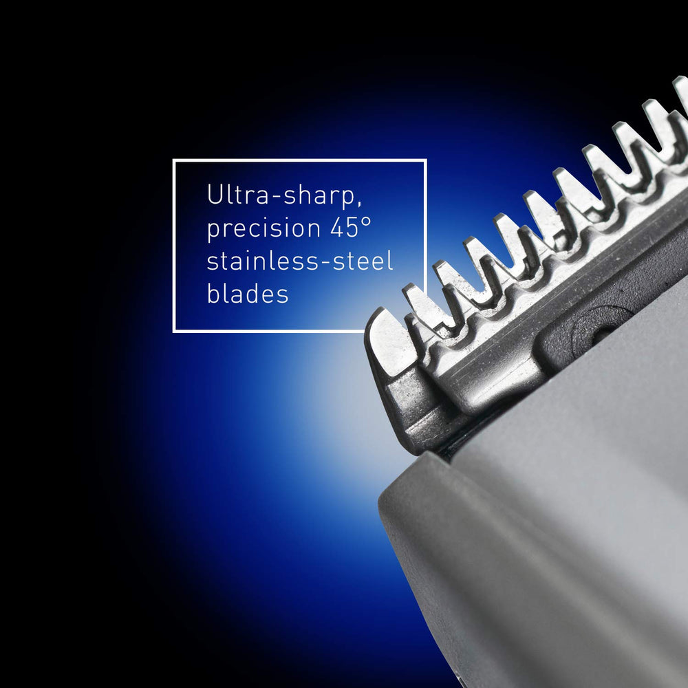 Panasonic ER-GB40-S close-up of dial showing 19 settings for precise length control