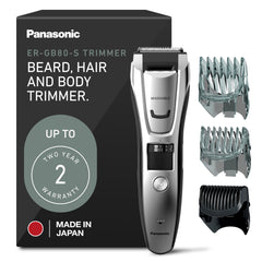 Panasonic ER-GB80 front view showing compact groomer and controls for easy handling