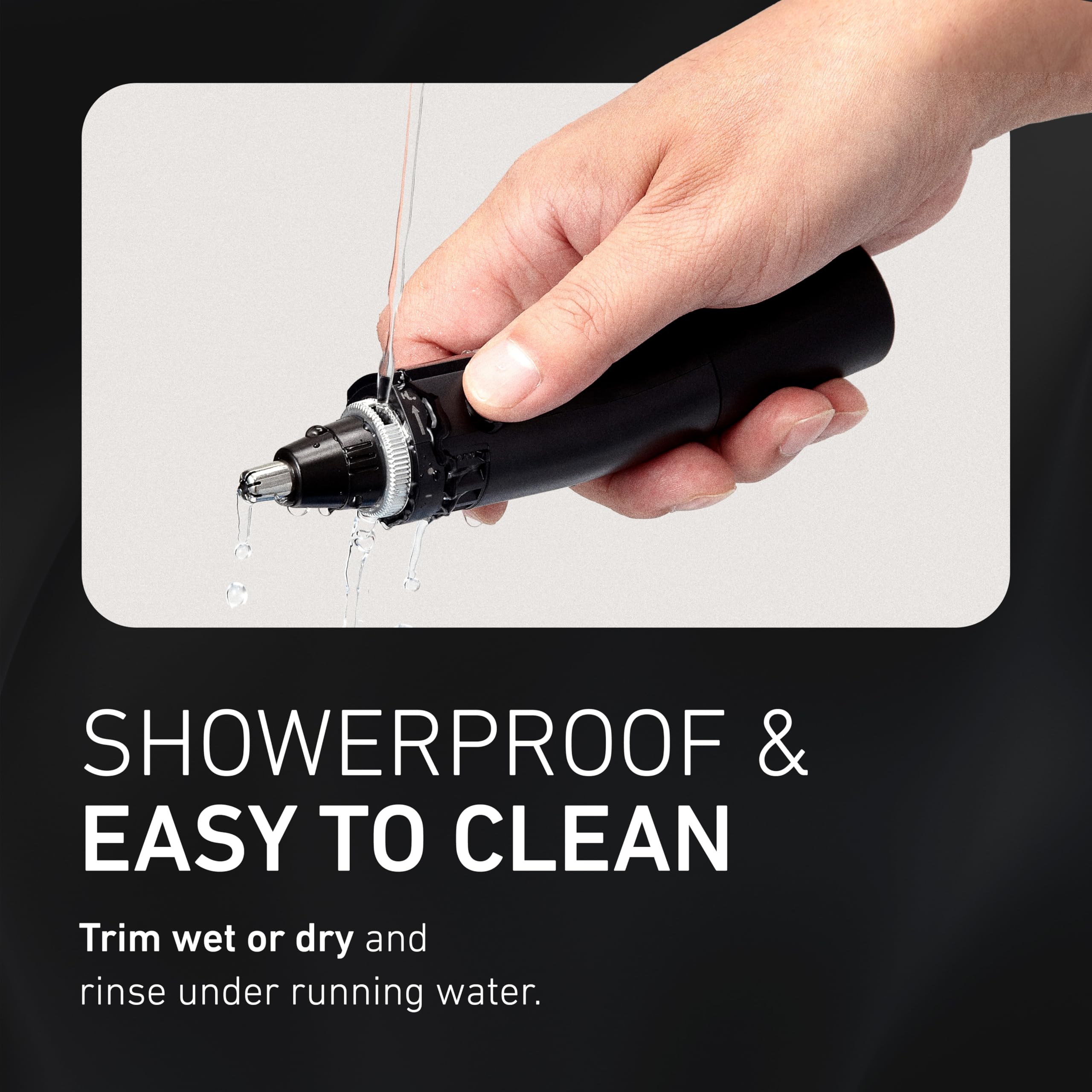 Panasonic ER-GN70-K placed beside daily toiletries to suggest bathroom-ready convenience