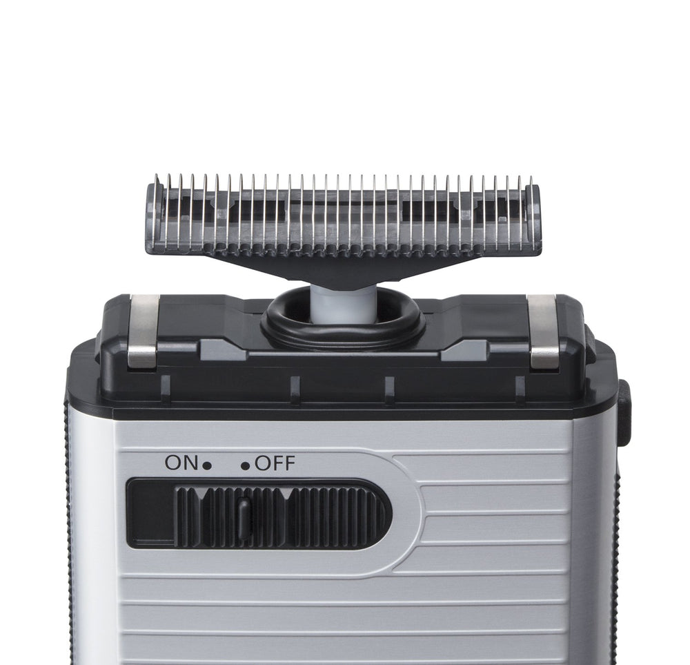 Panasonic ES-RS10-S close-up of foil head emphasizing gentle touch benefit