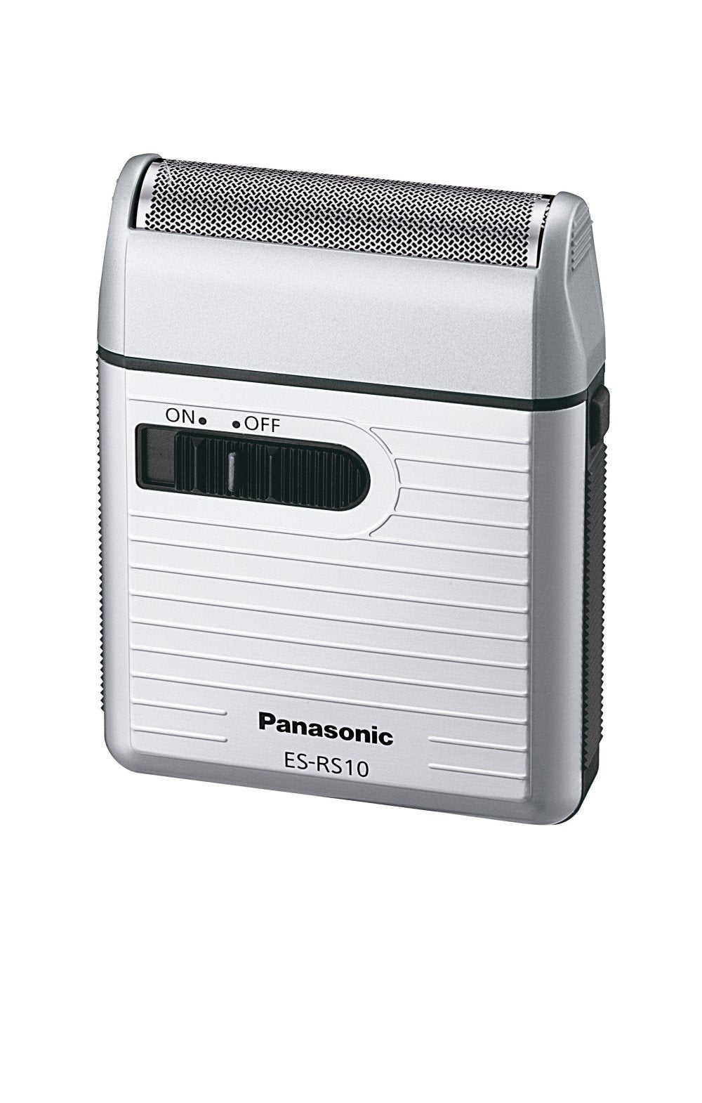 Panasonic ES-RS10-S front view showing compact silver body and travel-ready form