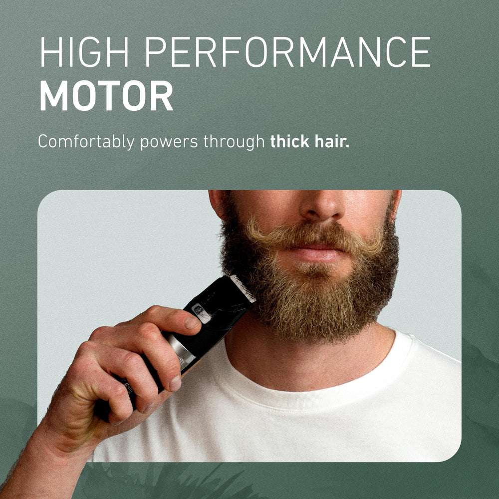 Panasonic trimmer in hand demonstrating compact size and ergonomic control