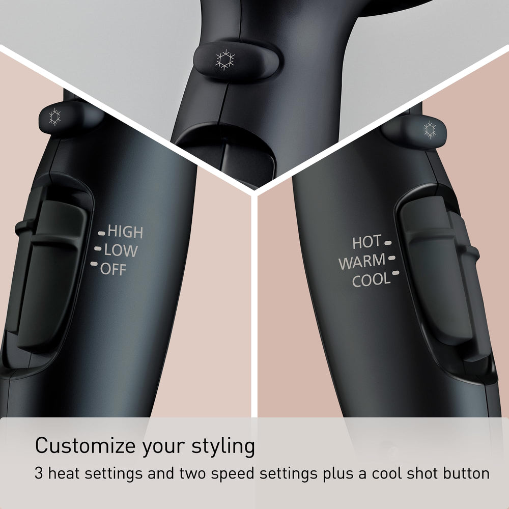 Panasonic handle and long cord displayed to show ergonomic grip and reach