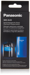 Panasonic WES4L03 front packaging showing three refill packs and benefit of clean shaver