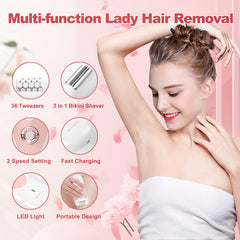 Panid close-up of epilator head showing tweezing discs for precise hair removal