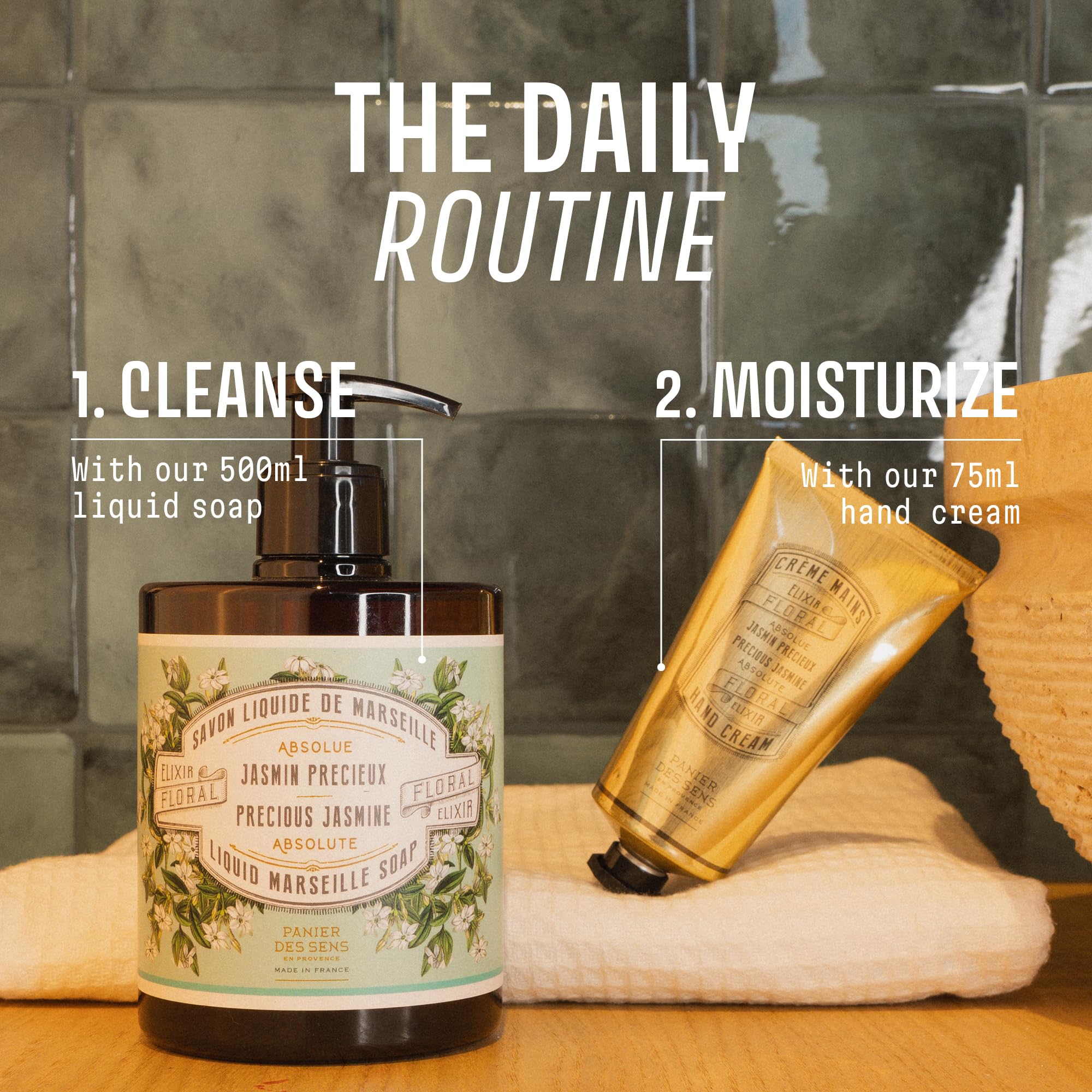 Panier des Sens at a kitchen sink showing everyday use and quick cleansing
