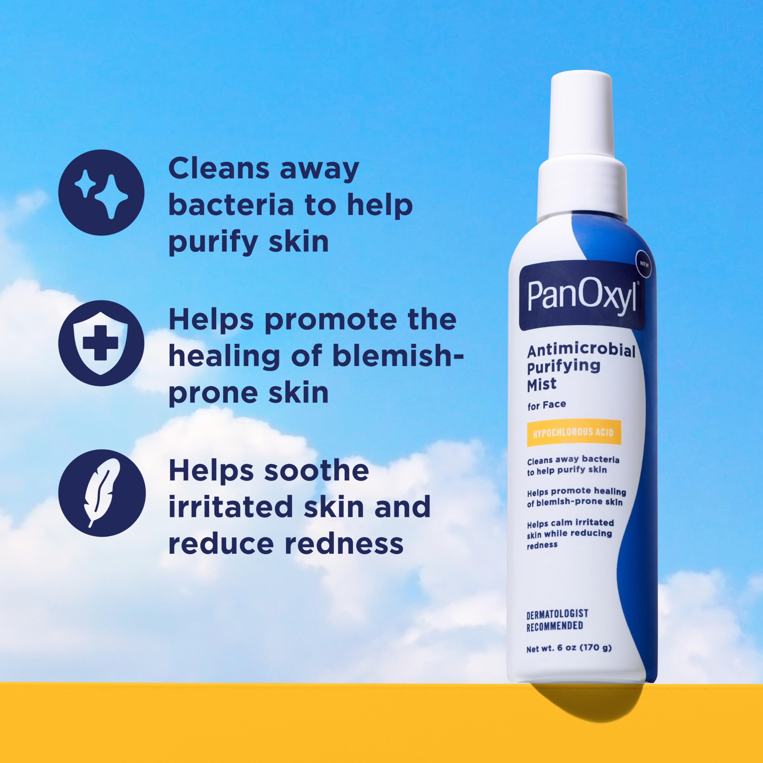 PanOxyl side label close-up highlighting ingredients and consumer reassurance benefit