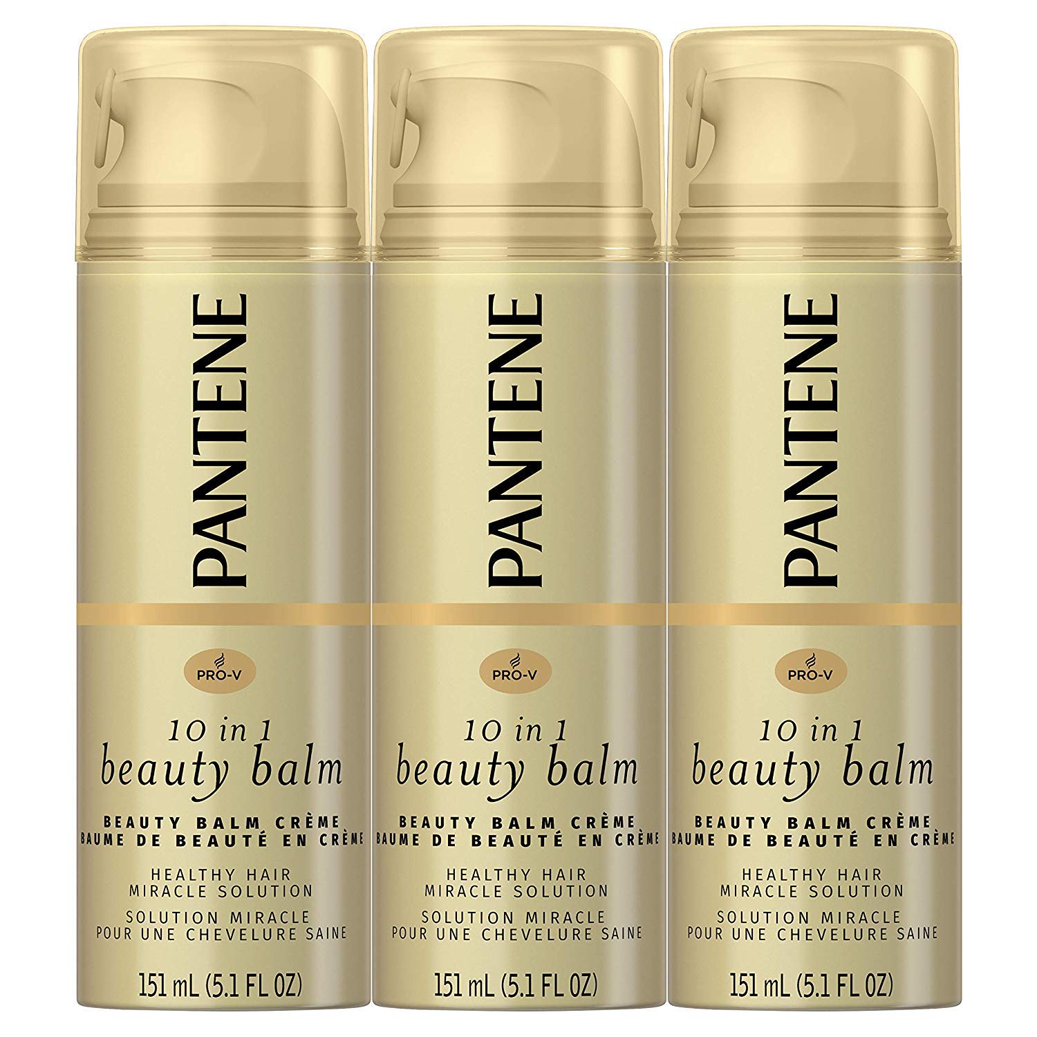 Pantene beauty balm front packaging showing label and volume, adds shine and manageability