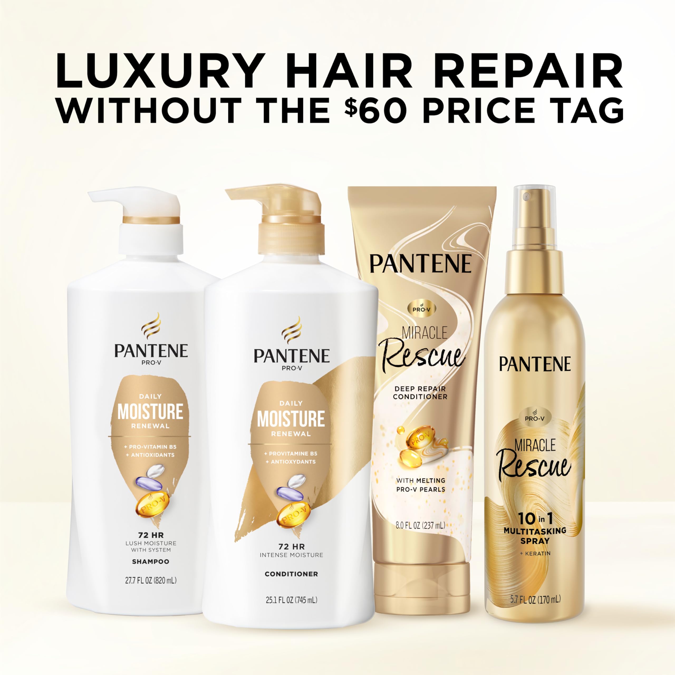 Before and after hair comparison using Pantene showing improved softness and visible smoothing