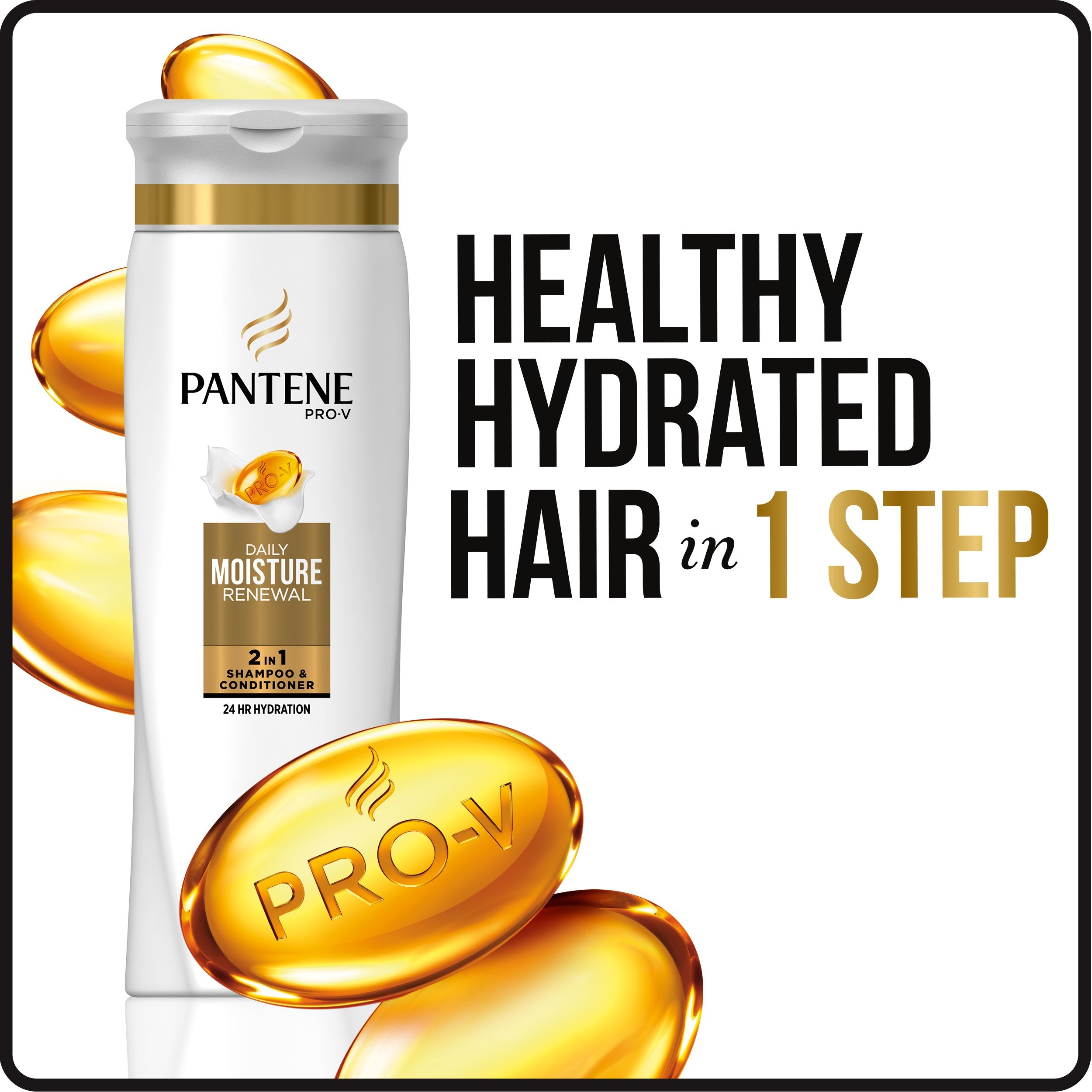 Pantene bottle held in hand showing travel‑friendly 20.1 fl oz convenience
